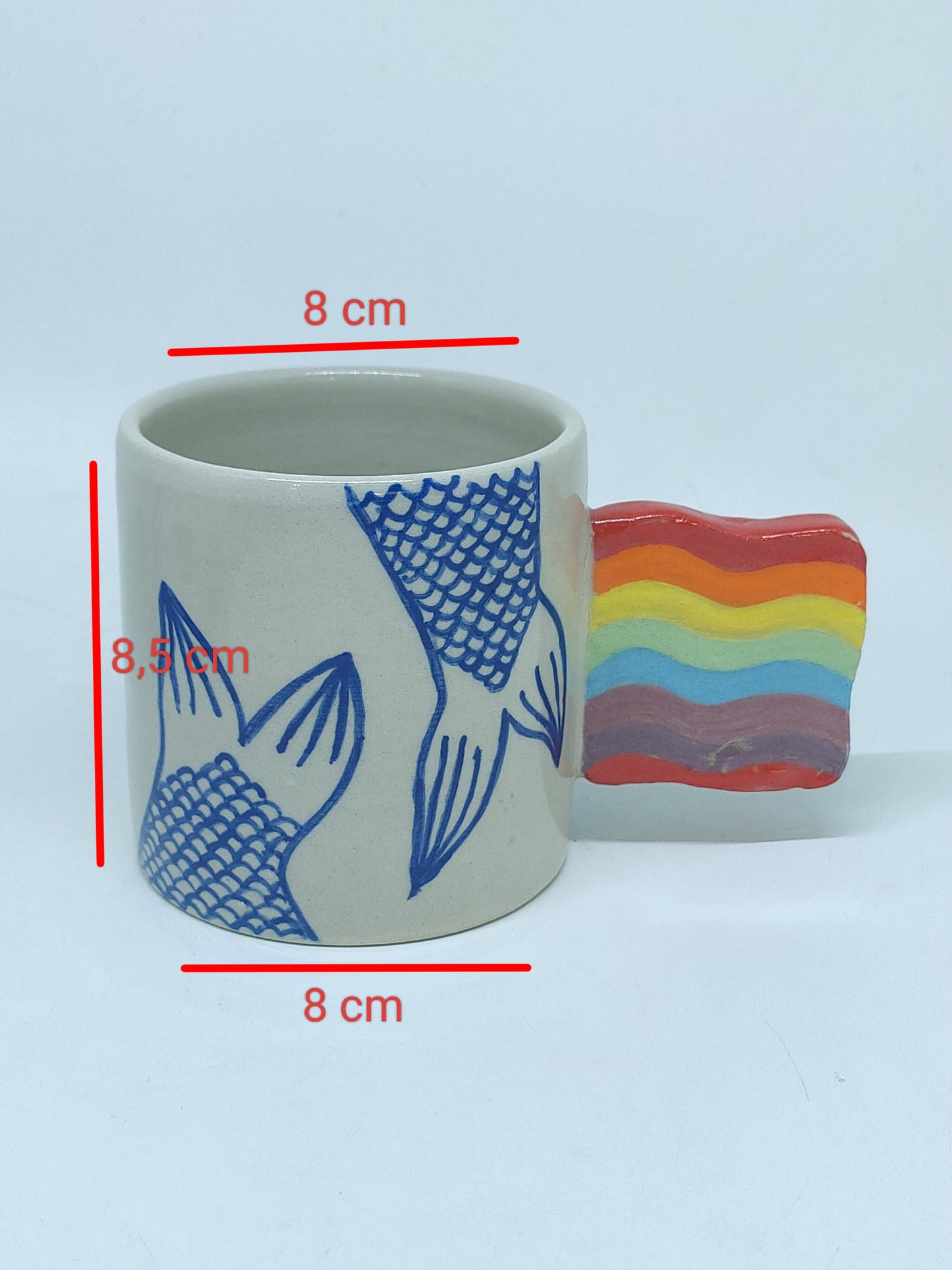 Mermaid Tail Cup Rainbow Handle