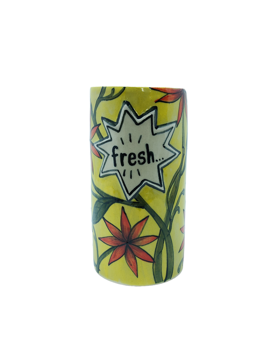 Flowery Yellow Tall Cup
