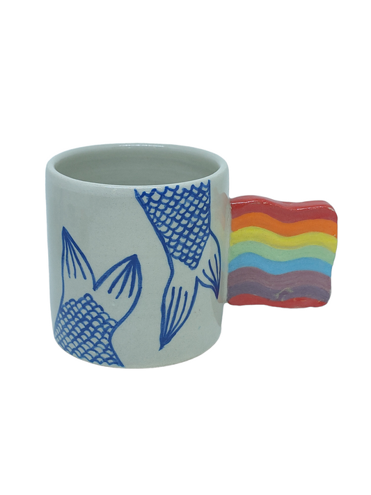 Mermaid Tail Cup Rainbow Handle