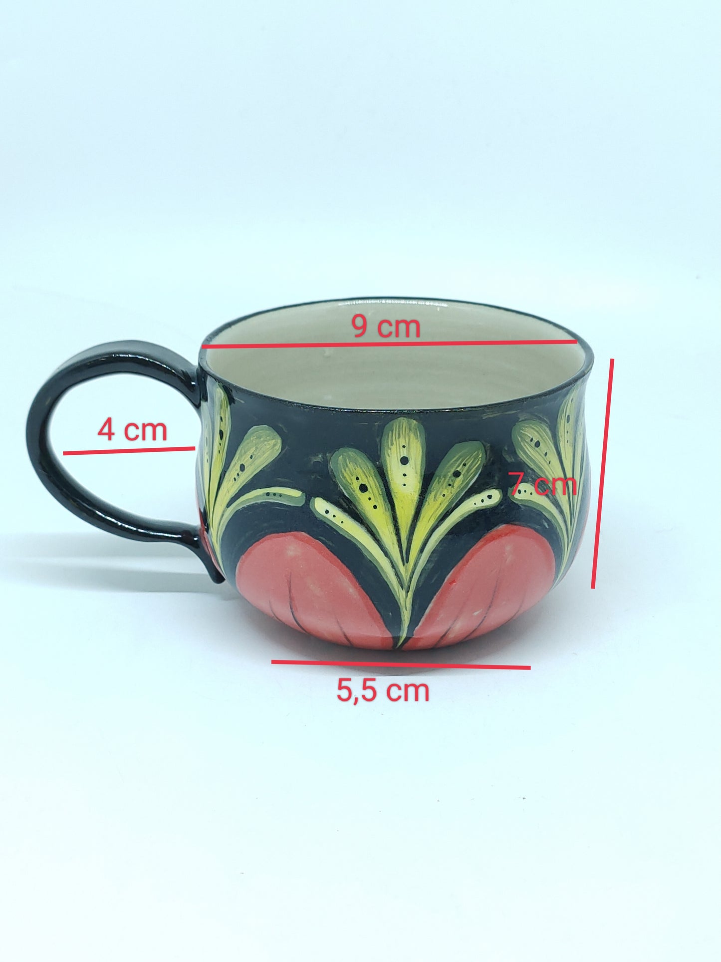 Flower Cup With Lid - Red Yellow