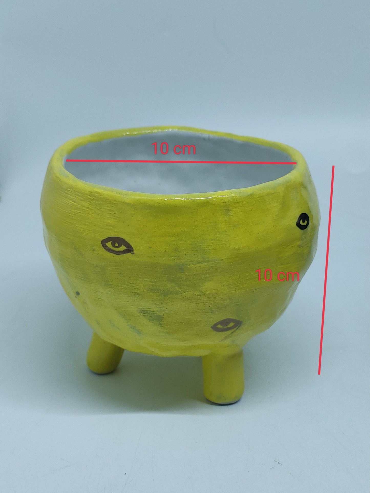 Polosan Yellow Planter With Gold - Large