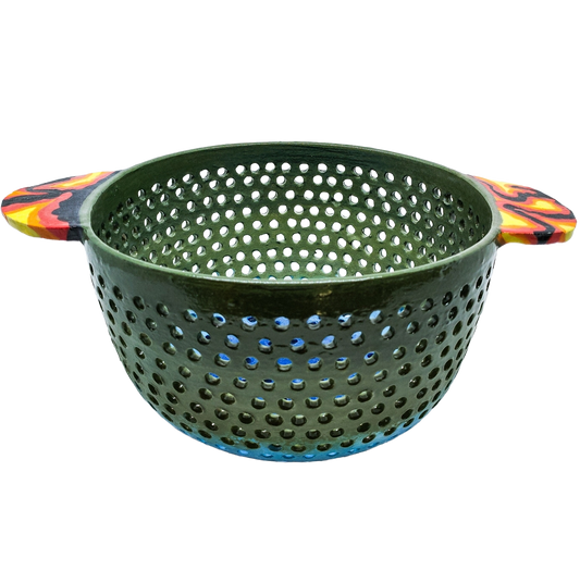 Swirly Colander - Green Fire