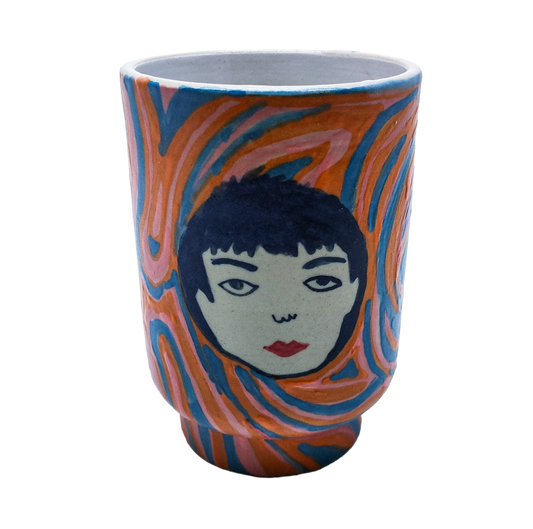 Swirly Face Tall Cup - 3 Colors