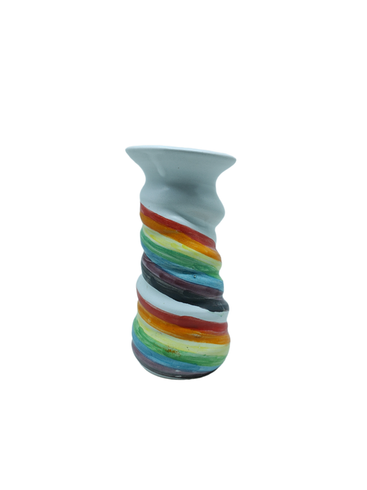 Rainbow Spiral Wonky Vase