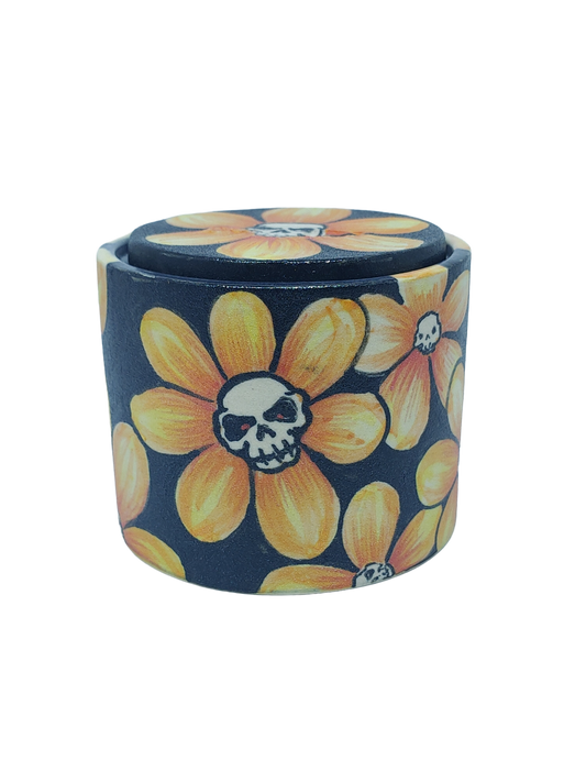 Skull Flowery Jar With Lid