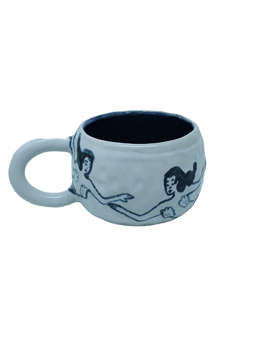 Mermaid Pinch Cup With Handle - Black