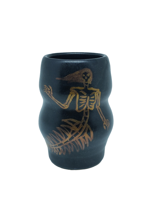 Golden Siren Skeleton Vase
