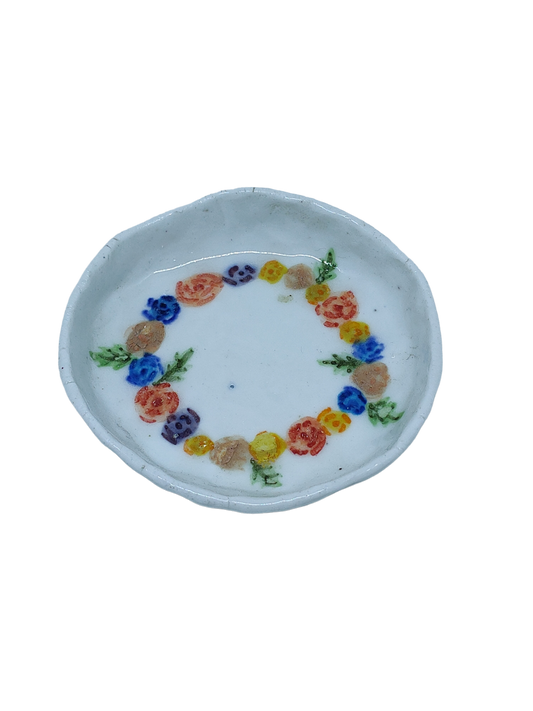 Flowery Garland Condiment Dish Medium