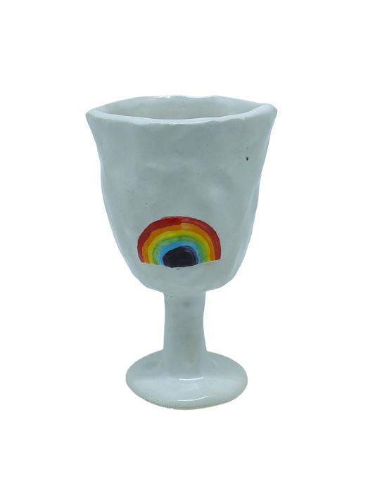 Rainbow Pinch Goblet - Medium