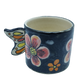 Flowery Cup With Butterfly Handle