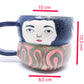 Swirly 3D Girl's Head Cup With Handle